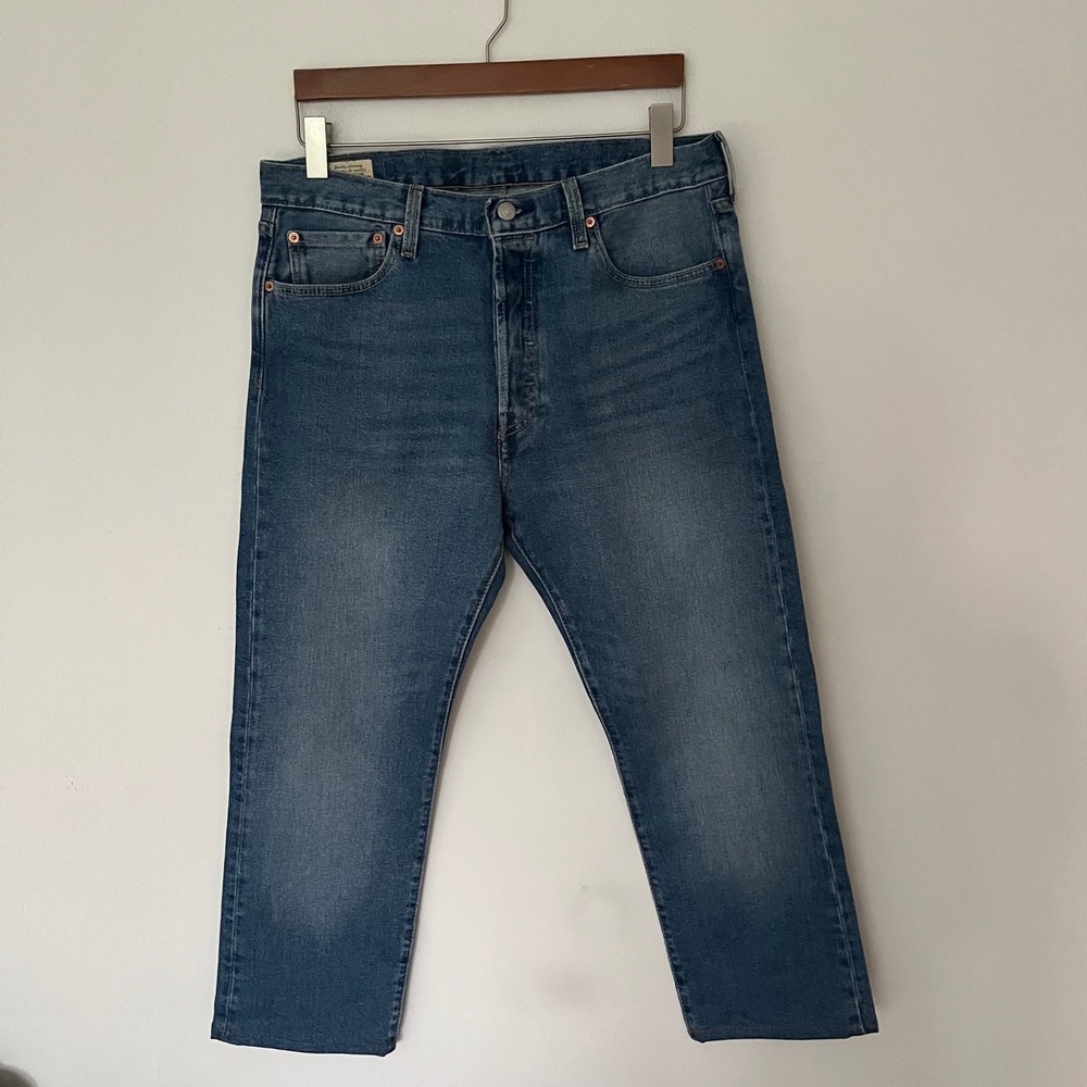 Levis Premium 501 ST Mens Straight Leg Blue Denim Jeans W34 L32 Button Fly